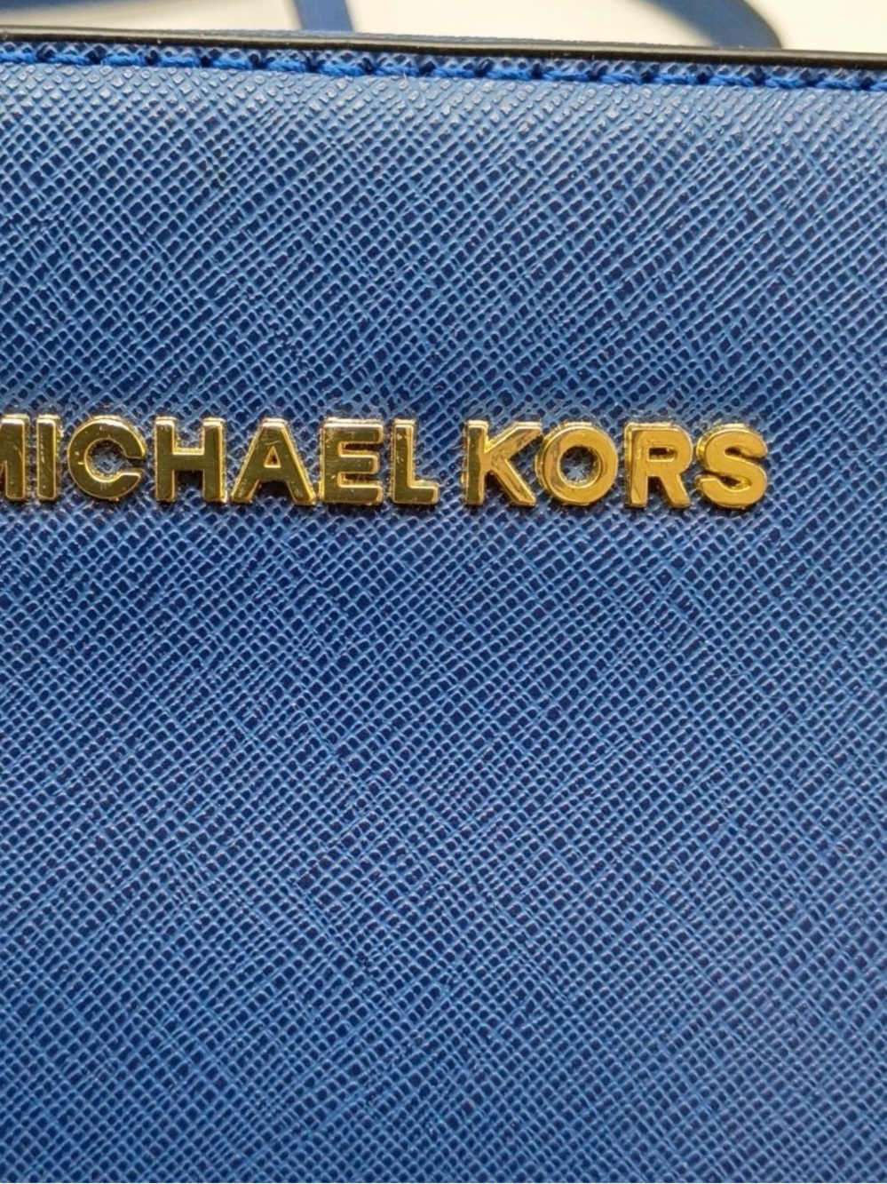 Michael Kors Jet Set Travel East West Crossbody Royal Blue Saffiano Leather - Picture 3 of 6